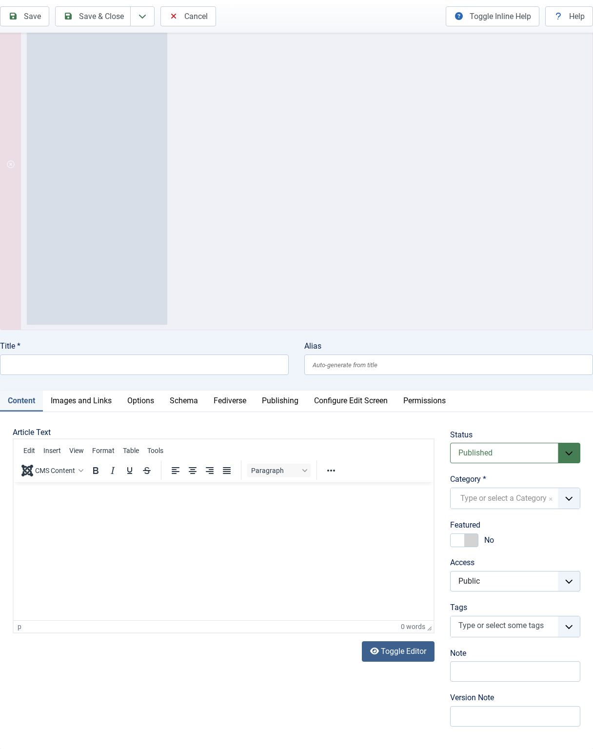 Article editor integration